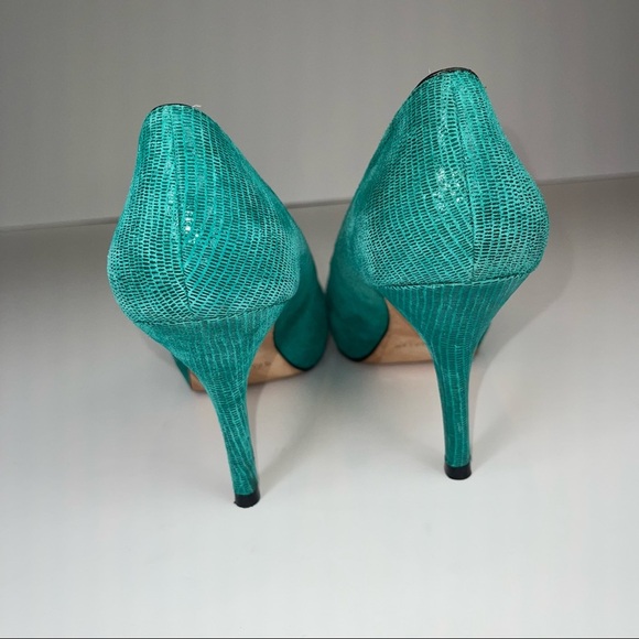 White House Black Market Jade Green Black Pump Heel 9.5 - Picture 9 of 16